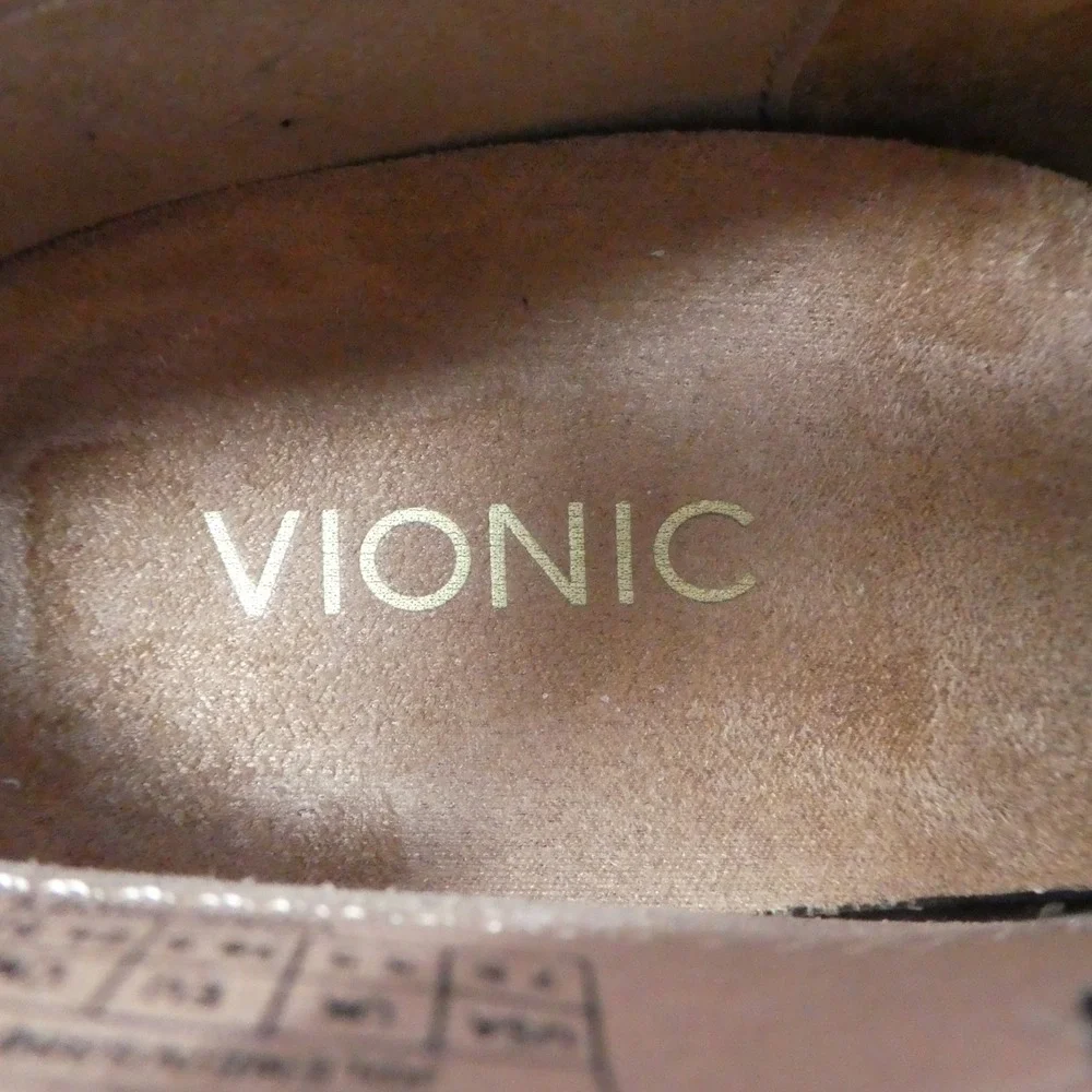 Vionic Jolene Ankle Boots Women 7.5 Black Leather Low Heel Side Zip